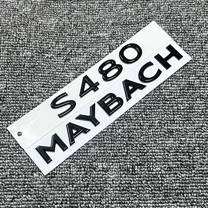 For S-Class W222 S480 Maybach Glossy Black Rear Trunk Emblem Decal Badge Sticker