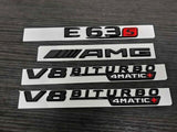 Gloss Black E63S AMG V8 Biturbo 4matic+ emblem Rear Trunk Star badge For W213