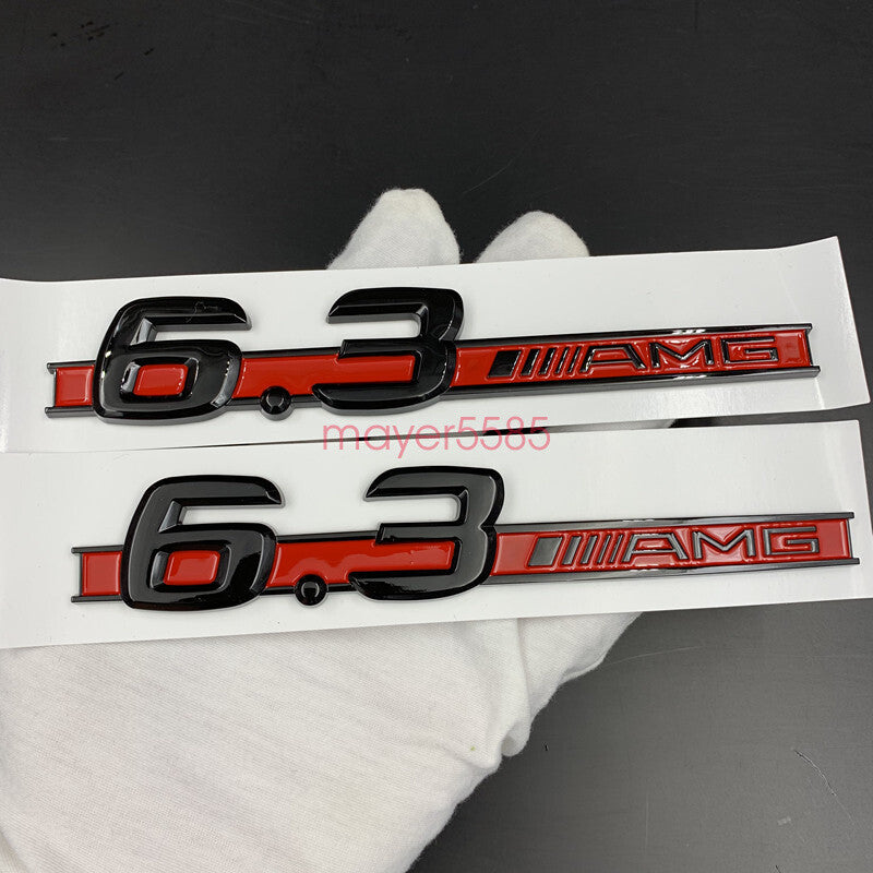 Gloss black " E63 AMG 6.3AMG" Letters Trunk Embl Badge Sticker for Mercedes Benz