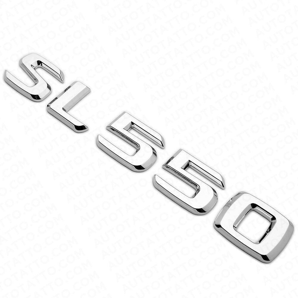 01-14 SL 550 AMG Letter Emblem Trunk Logo Nameplate Badge Decorate Sport Chrome