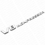 2x Mercedes 03-11 OEM Chrome V8 Kompressor Side Fender Logo Marker Emblem Badge