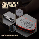 Blue Audi Car Remote Leather Key Fob Case Holder Protect Cover Decoration Gift