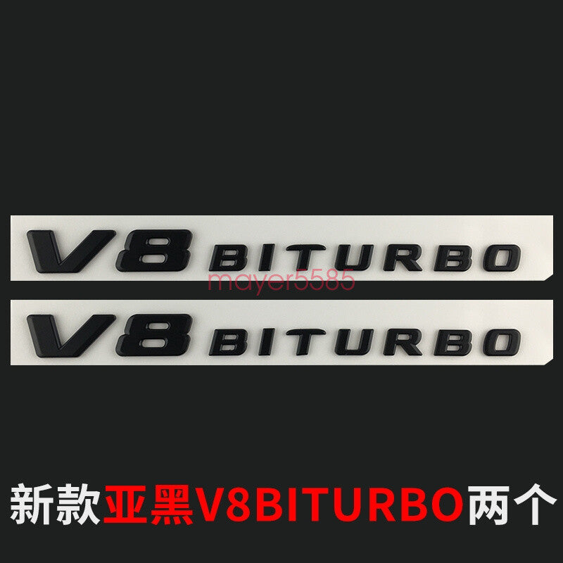 GLE63s AMG V8 BITURBO Trunk Emblem Badge Sticker for Mercedes Benz Matte black