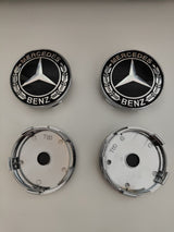 4pcs Hub Cover 60mm For Mercedes Logo Emblem Rim Wheel Center New Black