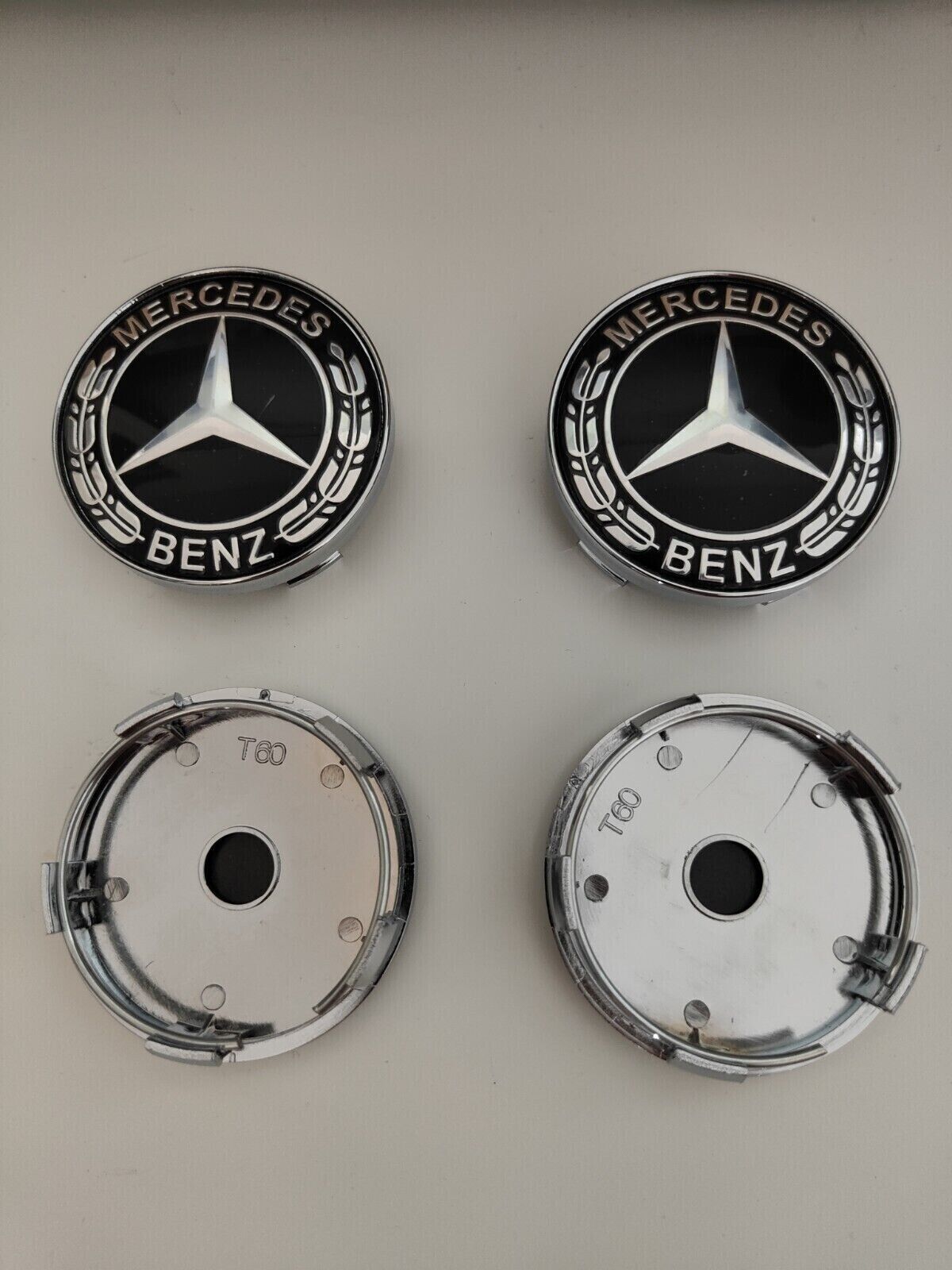 4pcs Hub Cover 60mm For Mercedes Logo Emblem Rim Wheel Center New Black