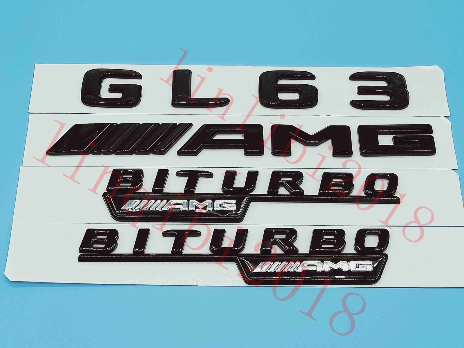 Gloss Black Flat " GL63 AMG BITURBO" Trunk Embl Badge Sticker for Mercedes Benz