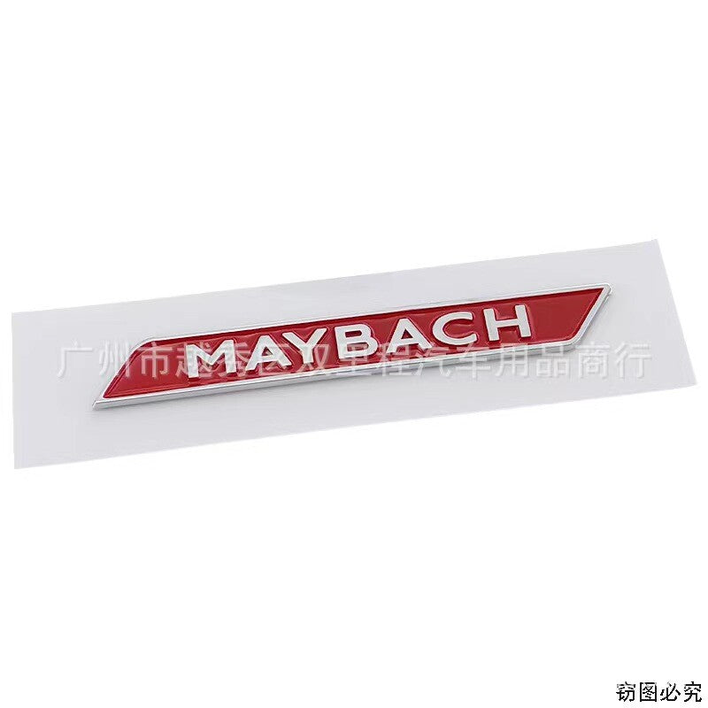 2Pcs Red Chrome Maybach Letters Fender Sticker Emblem Badge for Mercedes Benz