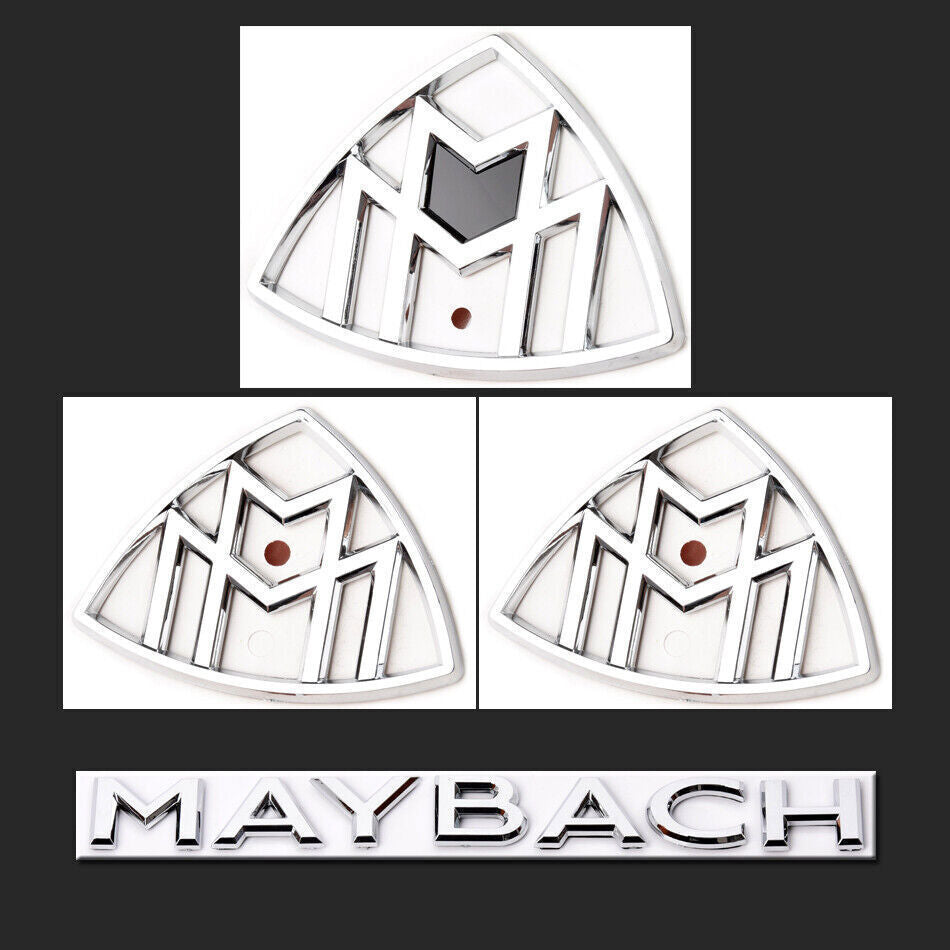 4pc for Maybach Set Fender Side Rear Trunk Silver Badge AMG For Mercedes S Class