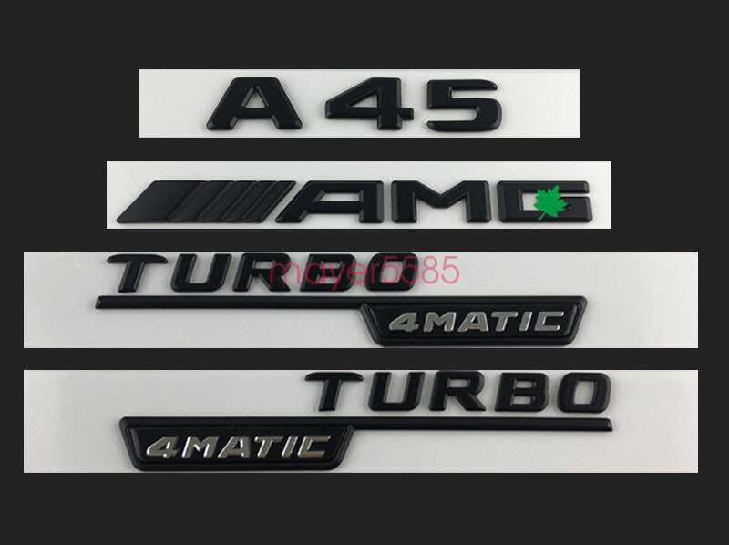 2019 Matte Black A45 AMG TURBO Trunk Emblem Badge Sticker For Mercedes Benz A45