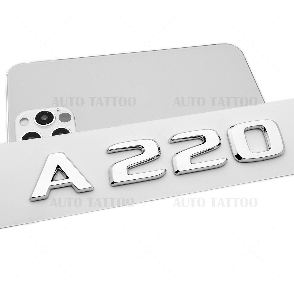 A220 AMG Sport Letter Emblem 3D Trunk Logo Nameplate Badge Decorate OEM Chrome