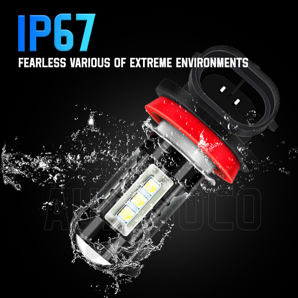 LED Fog Light Bulbs H8 H16 H11 Fog Light Bulb White 6500K High Power DRL Lamps