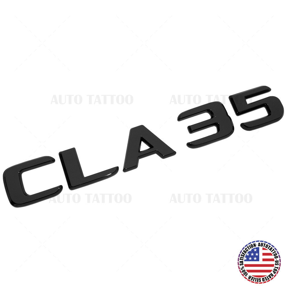 CLA 35 AMG 3D Emblem Trunk Lid Letter Logo Nameplate Badge Decorate Gloss Black
