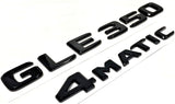 2pcs GLE350 + 4MATIC Gloss Black Rear Trunk Emblem Badge Nameplate Decal Numbers
