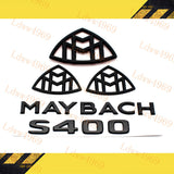 5pcs Glossy Black S400 MAYBACH Letters Trunk Badge Emblem For S-Class W222 S400