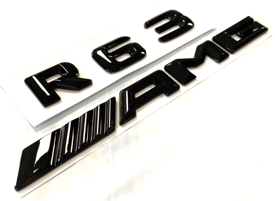 GLOSS BLACK R63+AMG FOR MERCEDES R63 REAR TRUNK EMBLEM BADGE NAMEPLATE