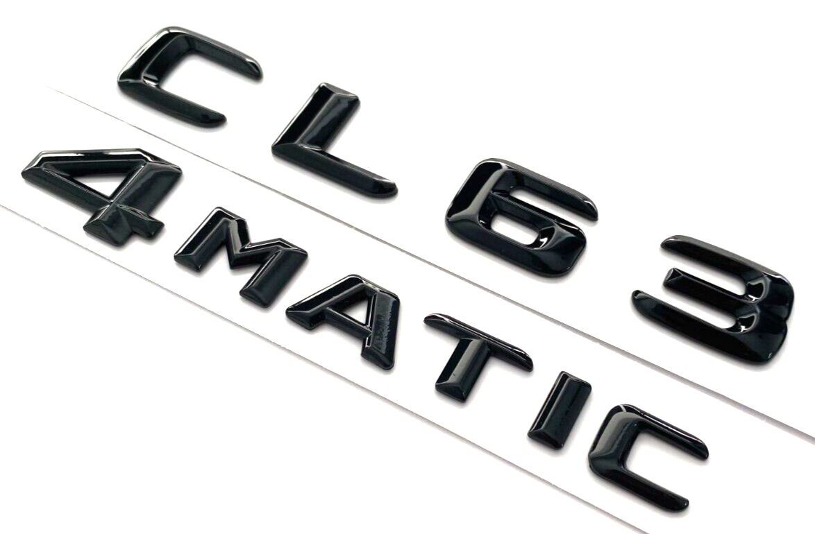 BLACK CL63+4MATIC FOR MERCEDES CL63 REAR TRUNK NAMEPLATE EMBLEM BADGE DECAL