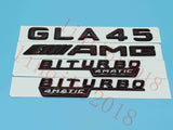 Flat Gloss Black "GLA45 AMG BITURBO" Emblem Badge Sticker for Mercedes Benz GLA