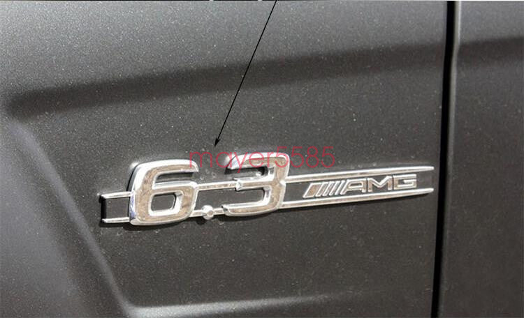 Chrome "CLS63+ AMG + 6.3 AMG" Letters Trunk Embl Badge Sticker for Mercedes Benz