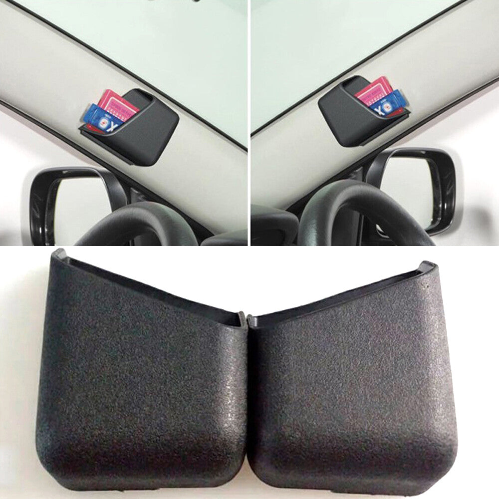 2pcs Black Car Interior Accessories Glasses Organizer Storage Bag Box Holder