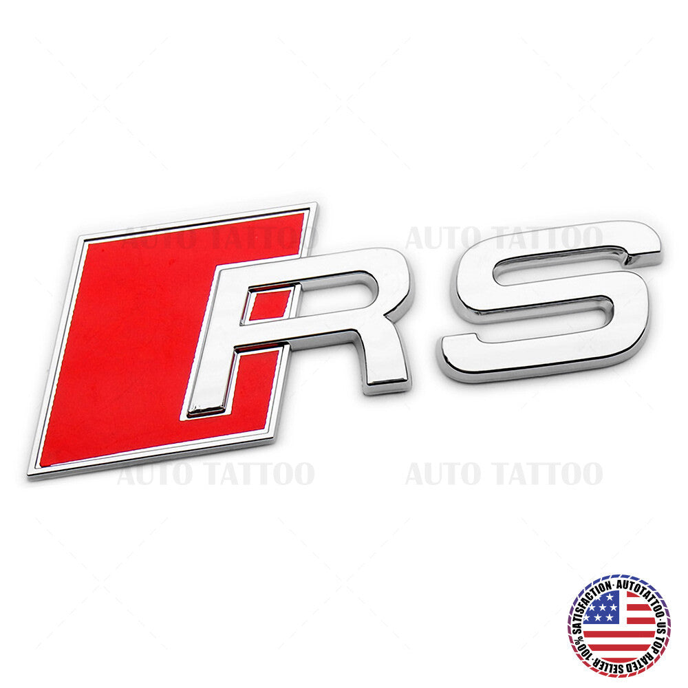 Audi RS Sport Rear Letter Tail Nameplate Trunk Emblem Badge Sport Chrome
