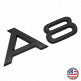 Audi A8 Matte Black Rear Letter Tail Nameplate Trunk Emblem Badge Sport Sline