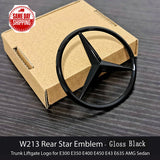 Trunk Star Emblem GLOSS BLACK Rear Lid Badge For Mercedes W213 Sedan Wagon
