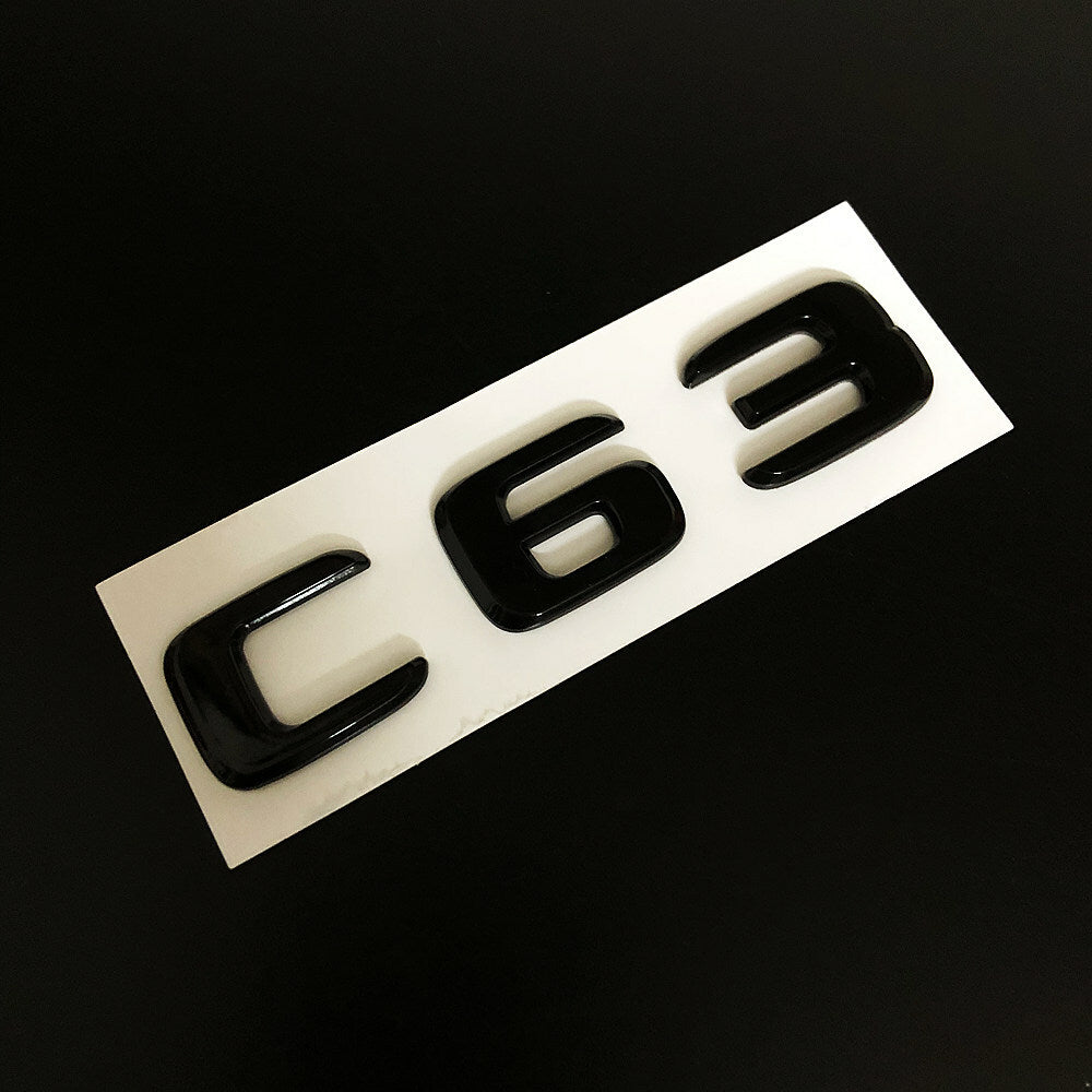 1Pcs C63 Chrome Decals Badge Car Rear Trunk Lid Sticker Emblem For Mercedes-Benz