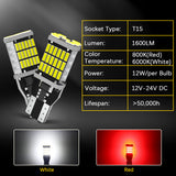 LED 3rd Center High Stop Brake Light Bulbs Pure Red 921 912 T15 W16W Canbus 2X