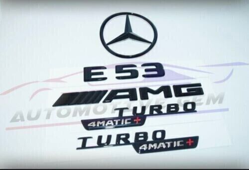 E53 COUPE AMG TURBO 4MATIC+ Rear Star Emblem glossy Black Badge for C238
