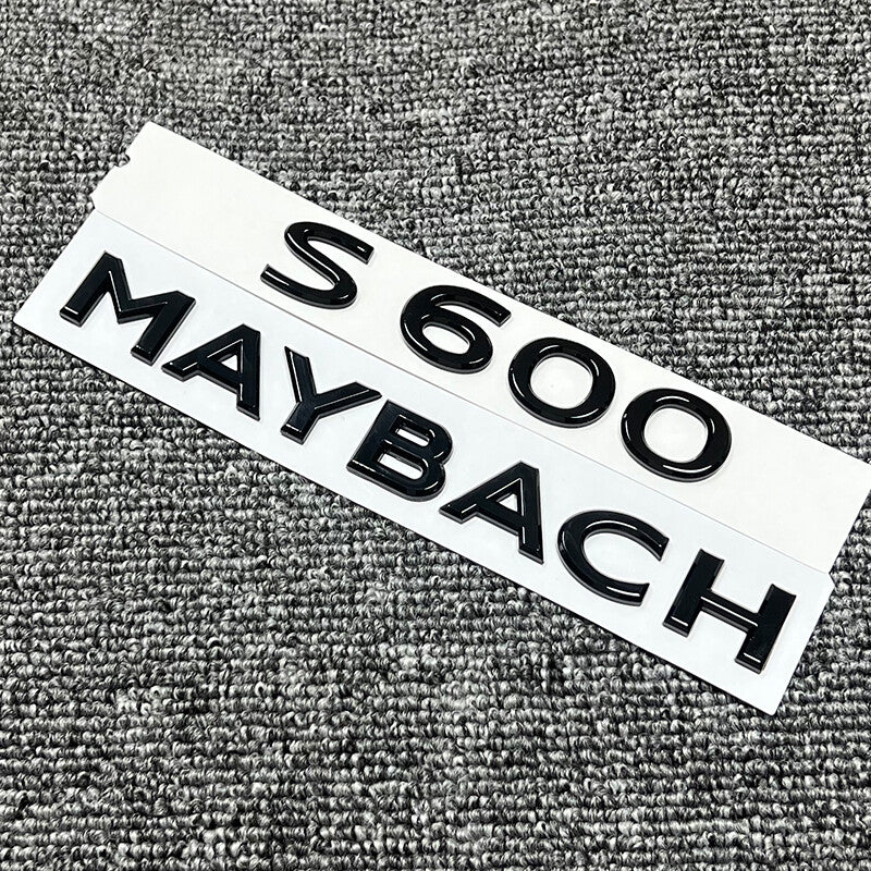 2PCS Glossy Black S600 MAYBACH Letters Trunk Badge Emblem For Benz S-Class S600