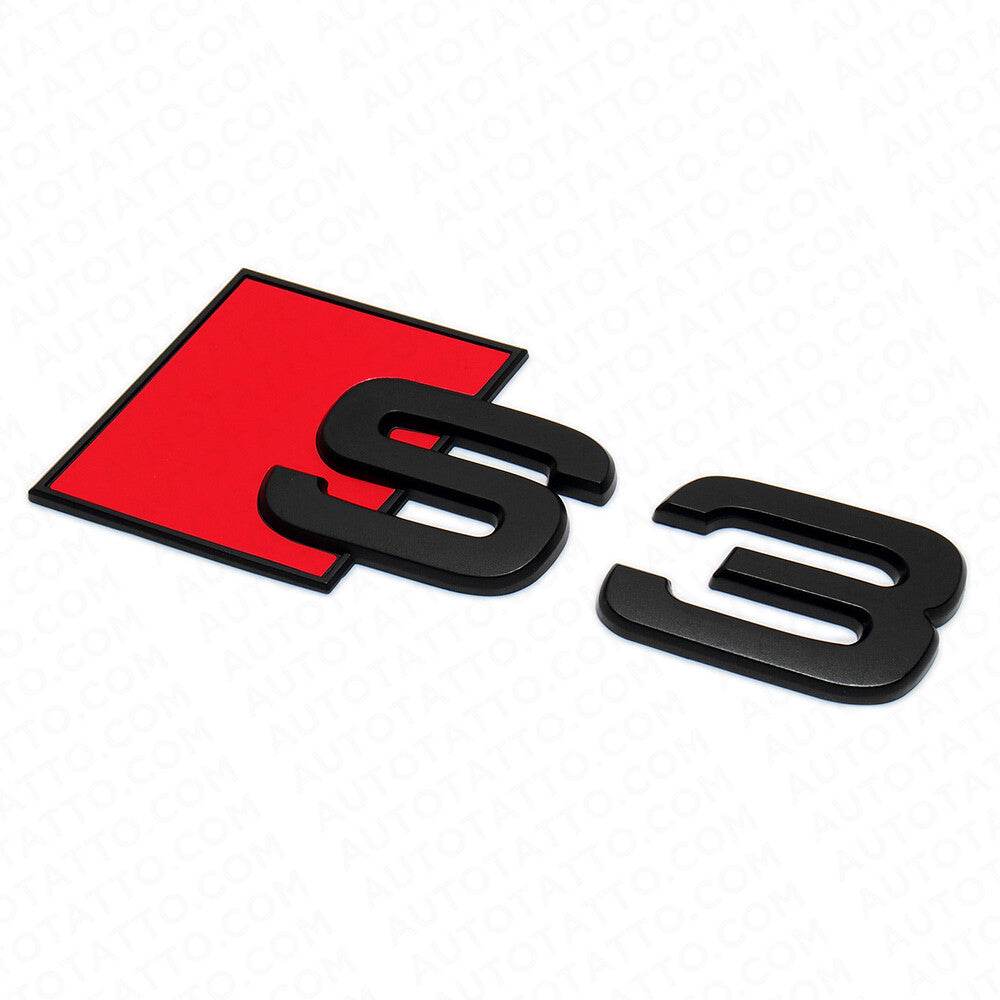 Audi S3 Matte Black Rear Letter Tail Nameplate Trunk Emblem Badge Sport Sline