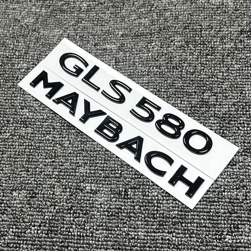 Gloss Black GLS580 Maybach Number Trunk Letters Badge Emblems Sticker For Benz