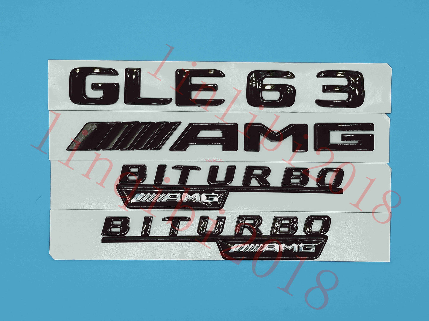 Gloss Black Flat " GLE63 AMG BITURBO" Trunk Embl Badge Sticker for Mercedes Benz