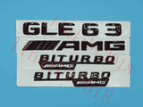 Gloss Black Flat " GLE63 AMG BITURBO" Trunk Embl Badge Sticker for Mercedes Benz
