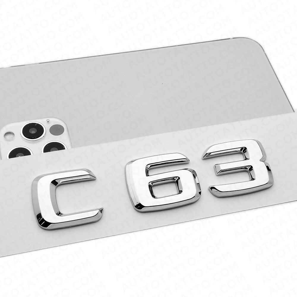 07-15 C 63 AMG Letter Emblem 3D Trunk Logo Nameplate Badge Decorate Sport Chrome