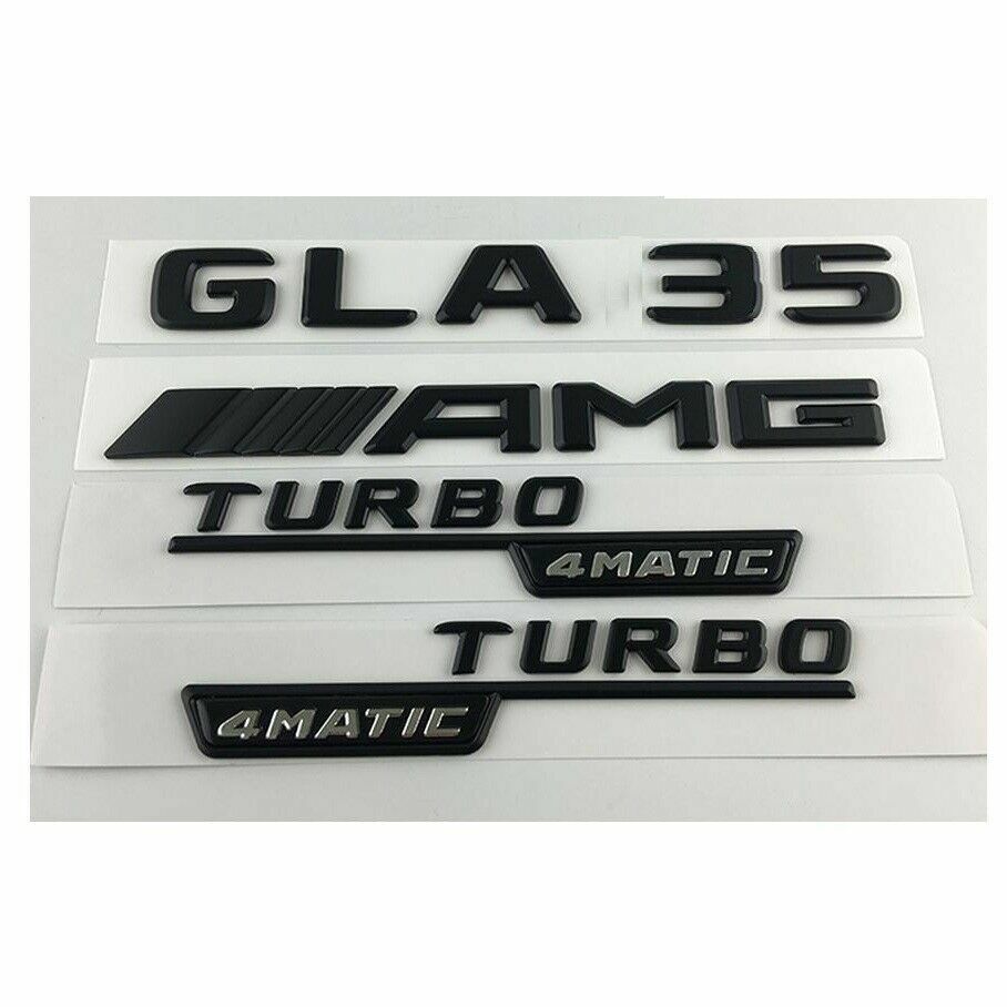 Black Trunk Fender Emblems Badges for Mercedes Benz X156 GLA35 AMG TURBO 4MATIC