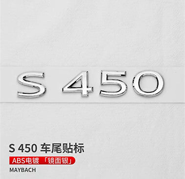 Chrome 3D S450 Maybach Number Trunk Letters Badge Emblems Sticker For Benz