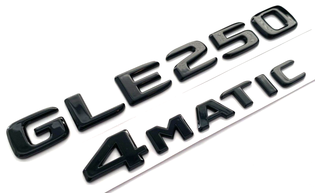 GLE250+4MATIC BLACK FOR MERCEDES REAR TRUNK EMBLEM BADGE NAMEPLATE DECAL NUMBERS