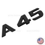 A45 AMG Sport Letter Emblem 3D Trunk Logo Nameplate Badge Decorate Gloss Black