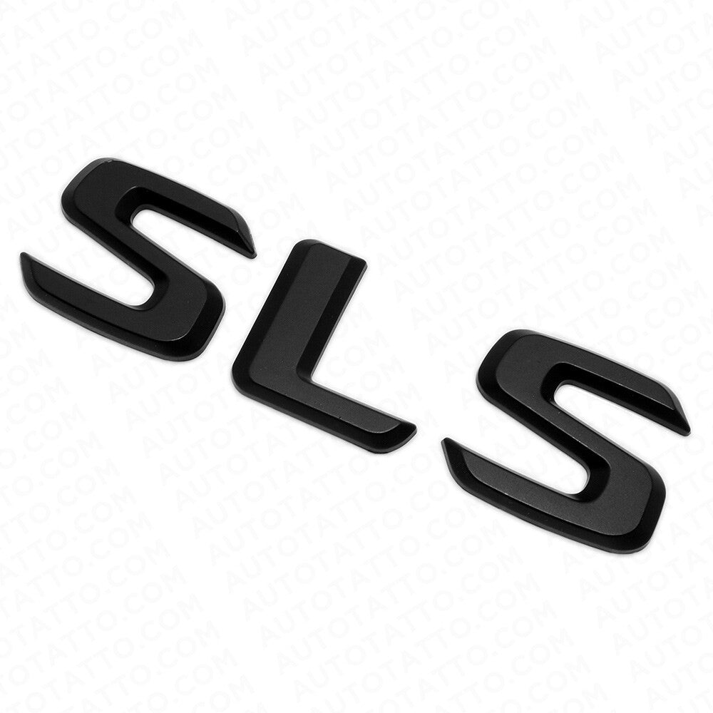 For Benz SLS AMG Letter Emblem Trunk Logo Nameplate Badge Decorate Sport Black