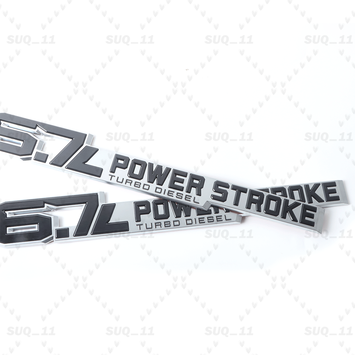 2x For 2023-2025 6.7L Door Emblem Chrome Black