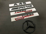 Gloss Black Red TURBO 4MATIC A45 AMG Rear Star Emblem replacement Badge W176