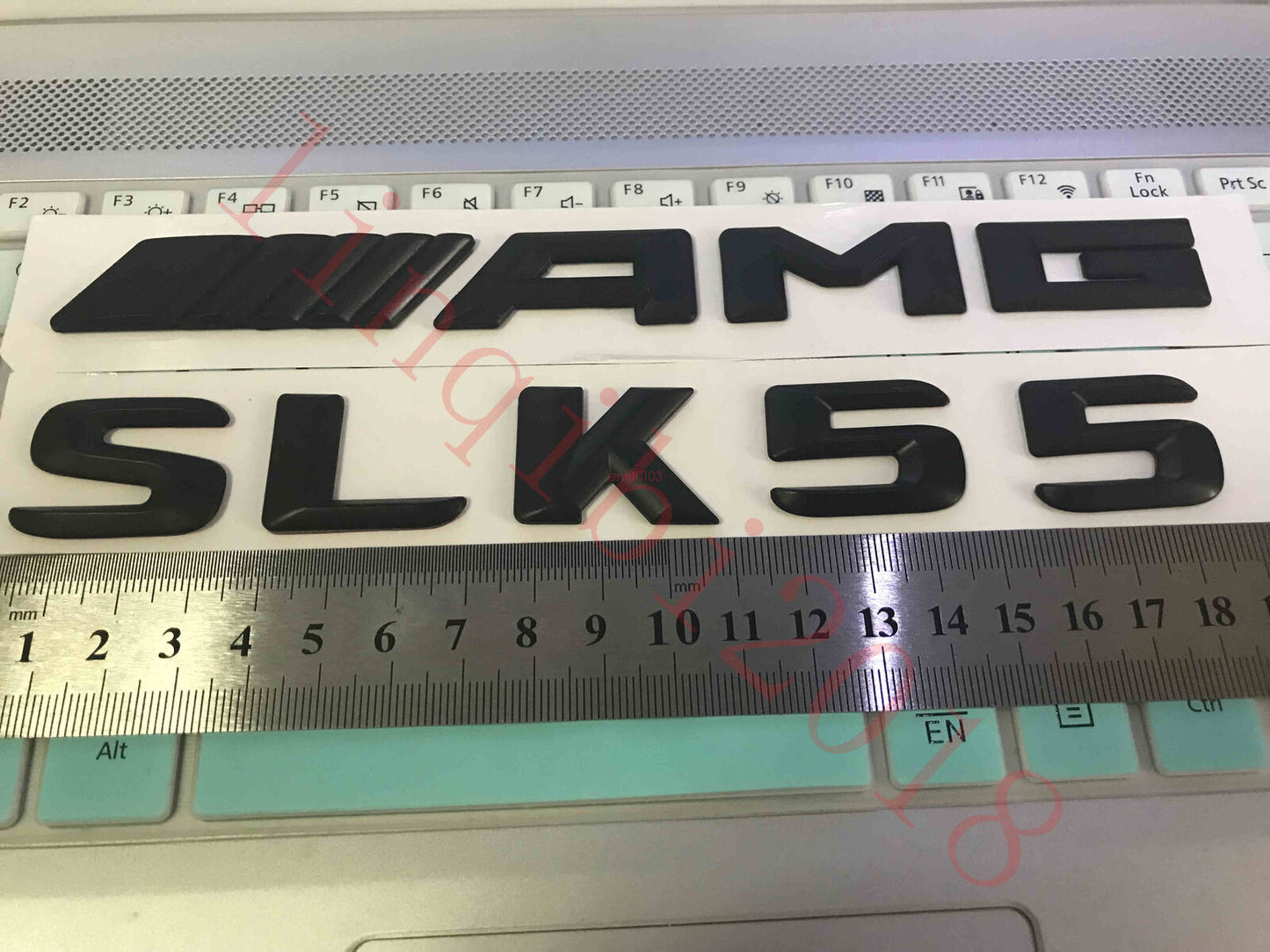 Matt black " SLK55 + AMG " Letters Trunk Emblem Badge Sticker for Mercedes Benz
