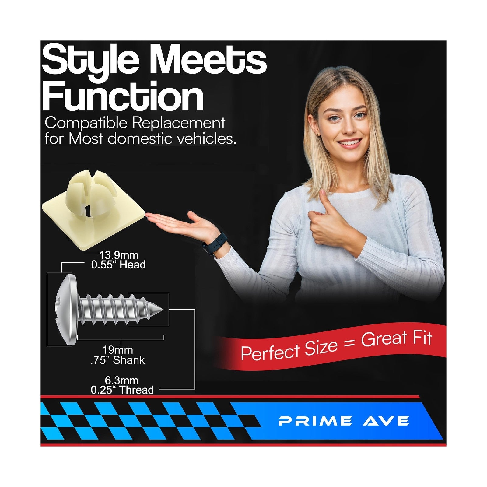 License Plate Screws with Nylon Inserts - Stainless Steel Rust Proof License ...