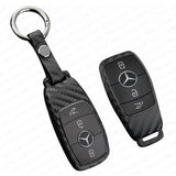 Carbon Fiber Style For New Mercedes Remote Key Fob Case Shell Keychain Protect