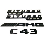 Gloss Black C43 AMG BITURBO 4MATIC Rear Emblem Badge for Mercedes W205 C205 New