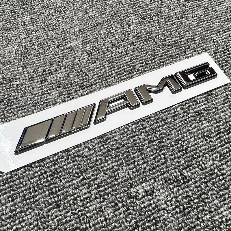 Black Chrome AMG Emblem Badge Rear Trunk Decal For A C E S CL SL ML CLK CLS SLK