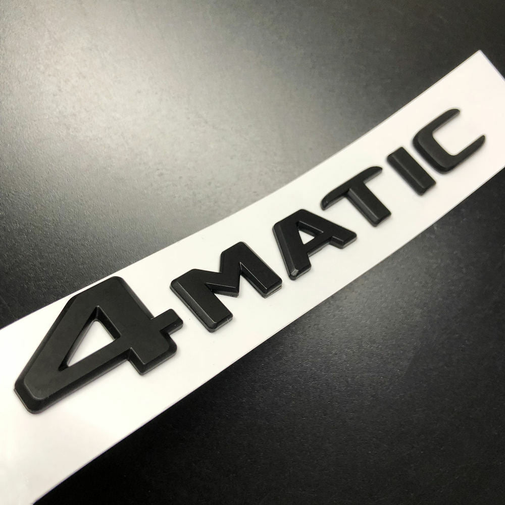 4Matic Matte Black Car Rear Trunk Lid Sticker Emblem For Mercedes-Benz 2017-2023
