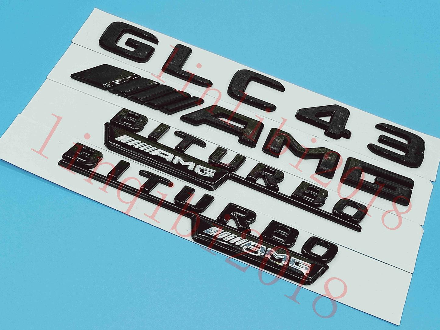 Gloss Black Flat " GLC43 AMG BITURBO" Trunk Embl Badge Sticker for Mercedes Benz