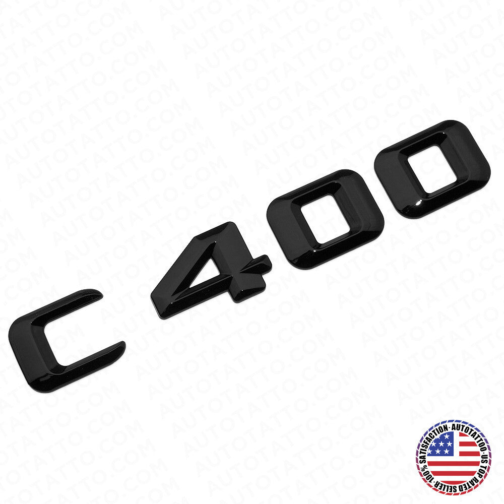 2015 C400 Emblem Trunk Lid Letter Logo Nameplate Badge Decorate AMG Gloss Black